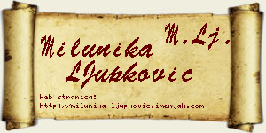 Milunika LJupković vizit kartica